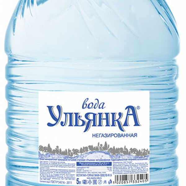 Вода Ульянка Минеральная питьевая столовая негазированная 5л