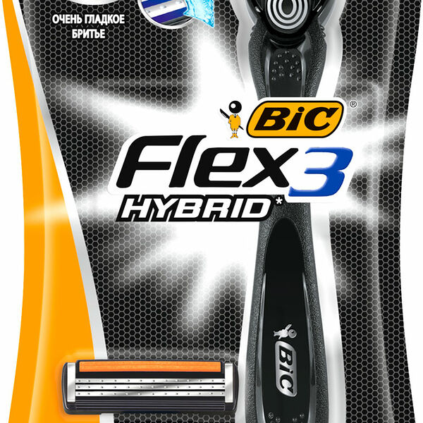 Бритва мужская Bic Flex 3 Hybrid + 2 сменные кассеты