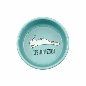 Миска для кошек 200мл 11см голубая керамика