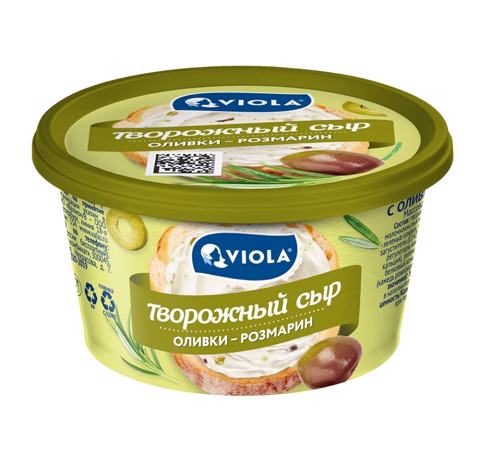 

Сыр творожный Viola c оливками и розмарином 68%, 150 г БЗМЖ