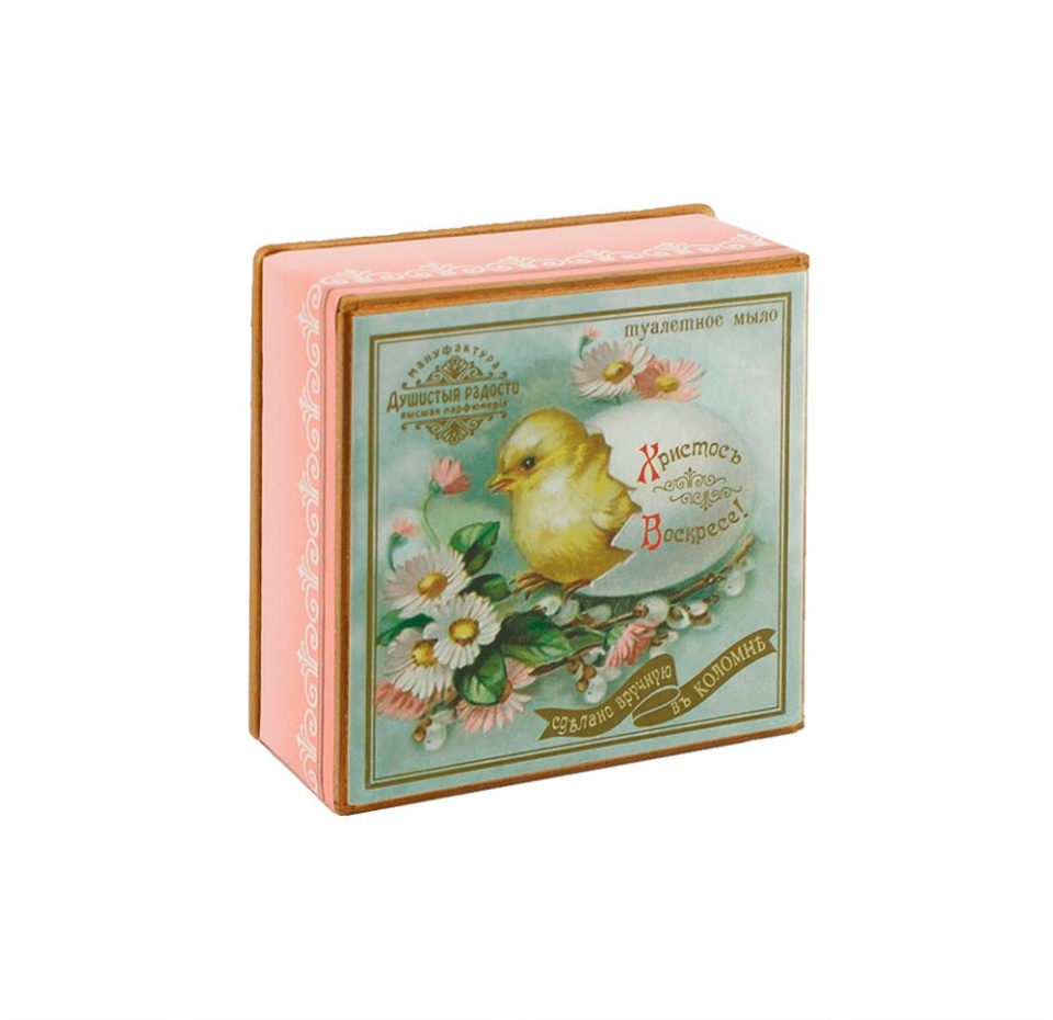 

Мыло «Грёзы» в подарочной коробке «Христосъ воскресе!» с цыплёнком, «Душистыя радости», 100 г, Россия