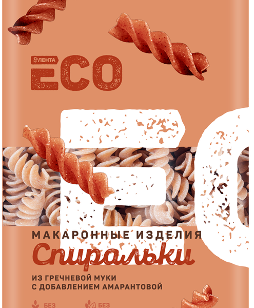 Макароны безглютеновые ЛЕНТА ECO Спиральки, из гречневой муки
