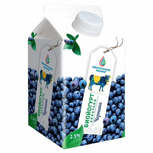 Биойогурт Чебаркульское молоко Бифилайф черника 2.5% 500 г
