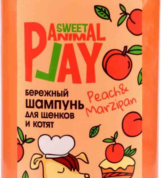 Шампунь для щенков и котят бережный Sweet animal Play Персиковый марципан