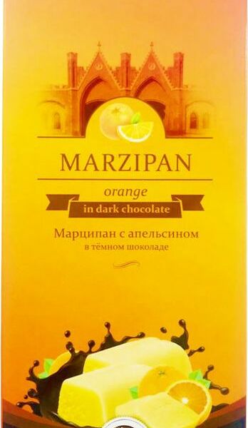 Конфеты Pomatti марципановые с апельсином в тёмном шоколаде 85г