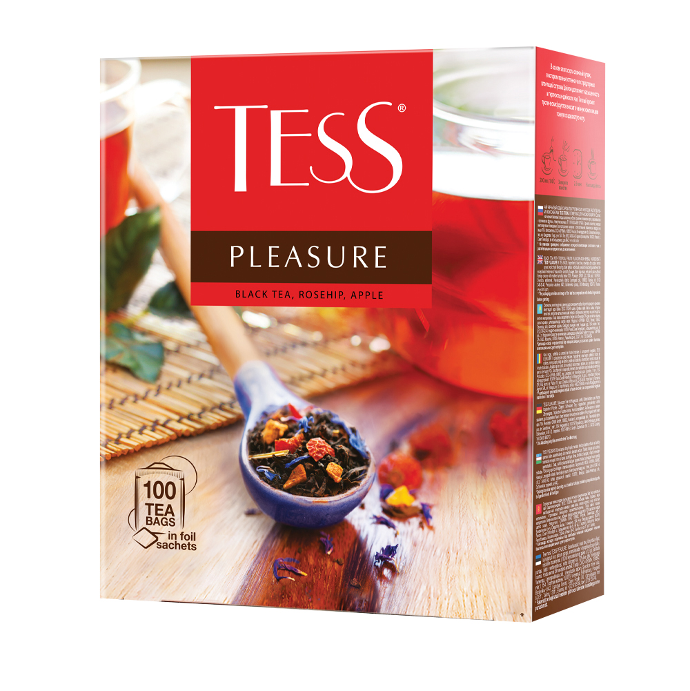 

Чай черный Tess Pleasure Шиповник-яблоко 100 пакетиков 150 г
