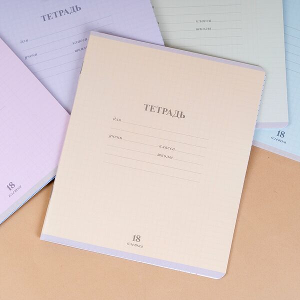 Тетрадь школьная, Erich Krause, 18 листов, клетка, в ассортименте