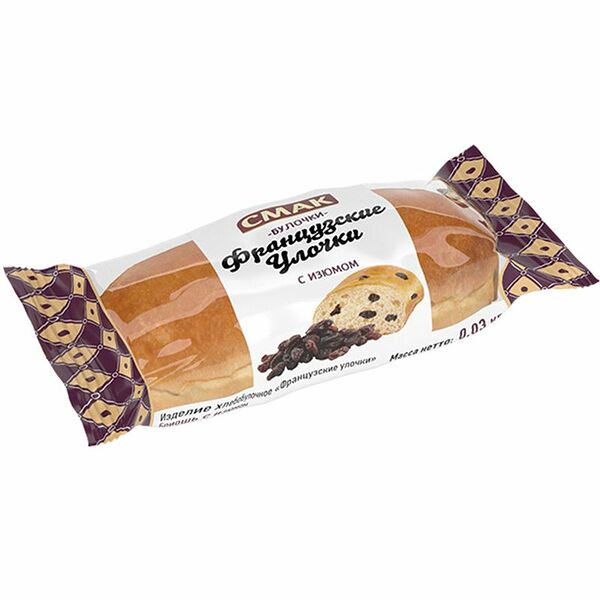 Бриошь Смак Французские улочки с изюмом, 30г