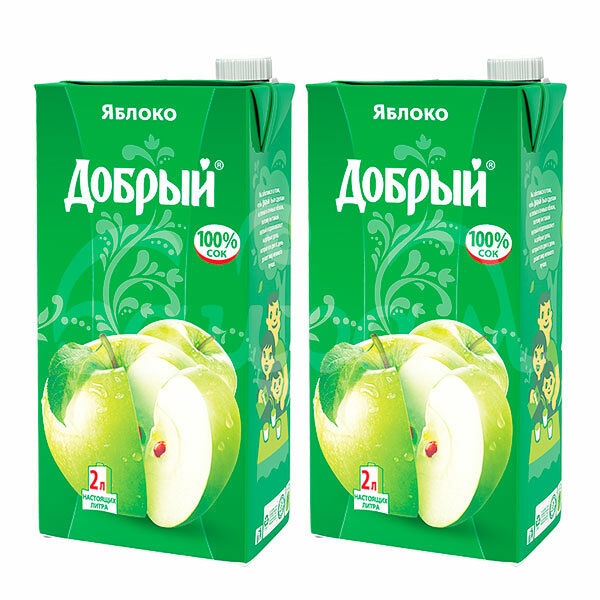 Нектар Добрый 2л Фермерские яблочки Осветленный с 3лет