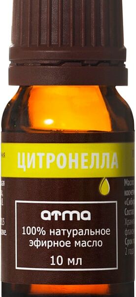 Масло эфирное Atma Цитронелла 10мл
