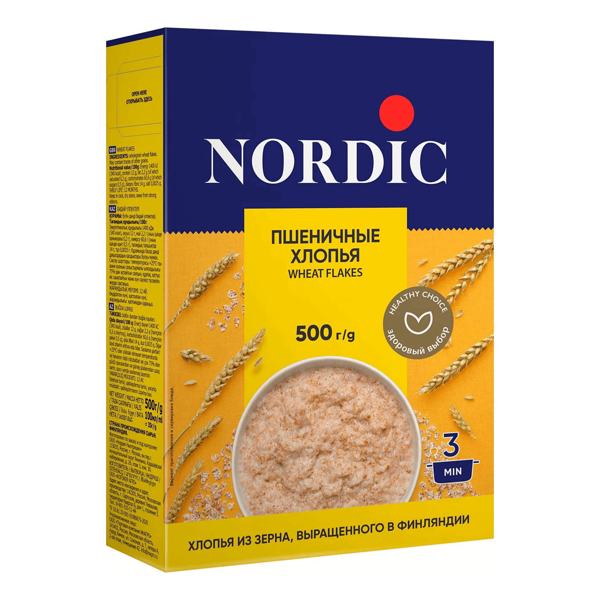 Хлопья Nordic пшеничные 500г