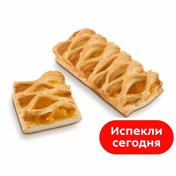 Слоечка с абрикосовой начинкой 60г