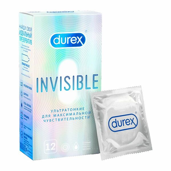 Презервативы Durex Invisible ультратонкие 12 шт