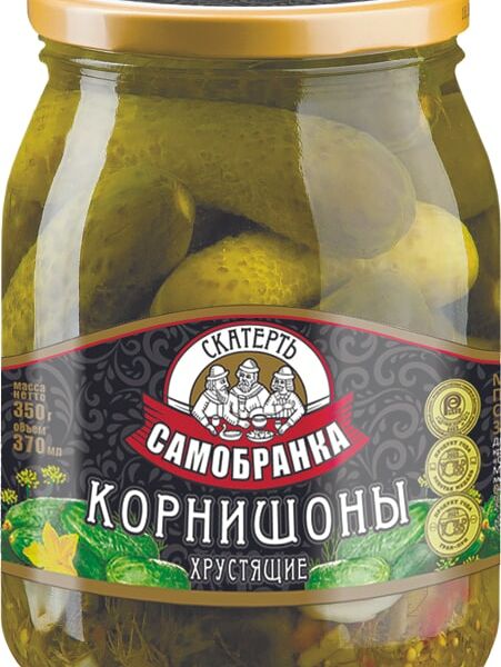 Корнишоны Скатерть-самобранка маринованные хрустящие 370мл