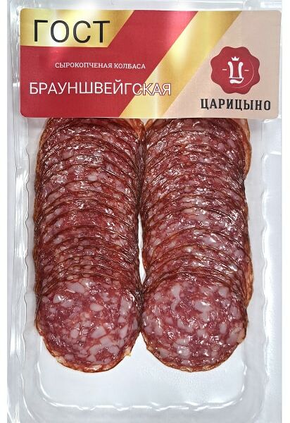 Колбаса Царицыно Брауншвейгская сырокопченая нарезка 80г