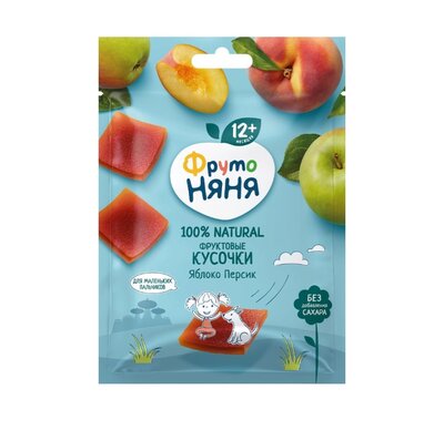 Фруктовые кусочки ФрутоНяня яблоко персик 53 г