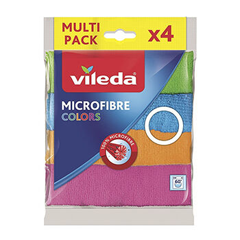 Салфетка для уборки Vileda Colors из микрофибры 30*30 см, 4 шт