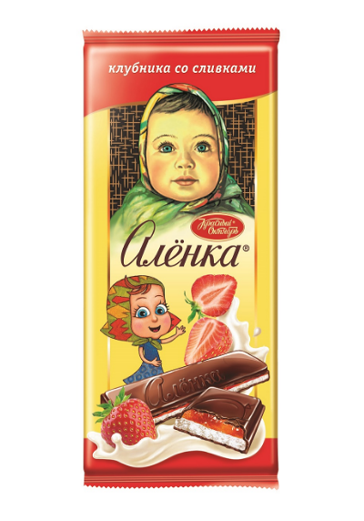 Шоколад молочный Алёнка с начинкой Клубника со сливками