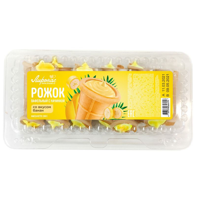 

Рожок вафельный Лиронас Банан, 200 г