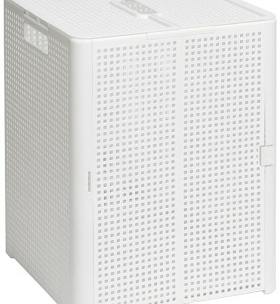 Корзина Violet складная Лофт с крышкой 50л белый