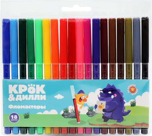 Фломастеры КРОК&ДИЛЛИ 18 цветов, 91г