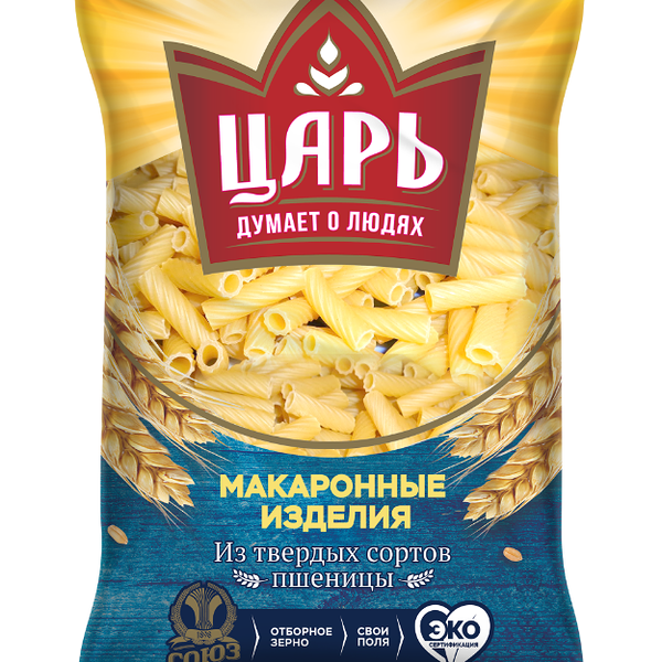 Макароны ЦАРЬ Трубочки, группа А высший сорт, 450г