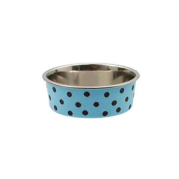 Миска металлическая с рисунком тяжелое прорезиненное дно 12 см