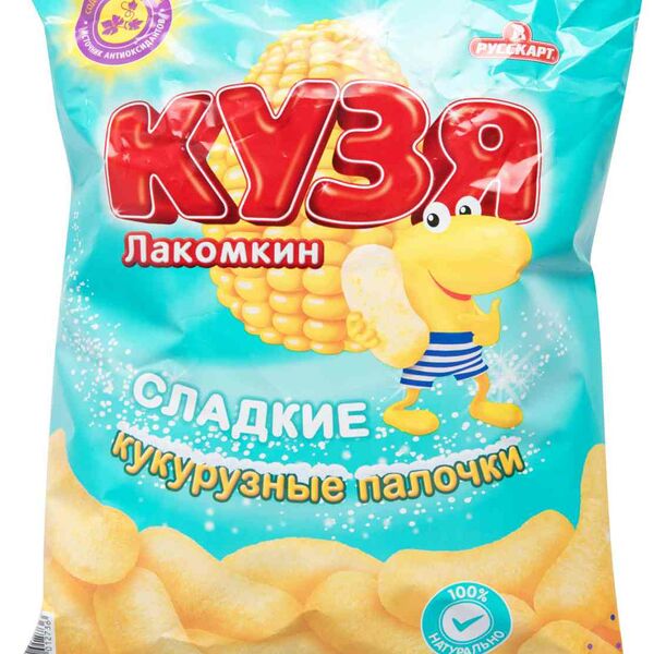 Кукурузные палочки Кузя Лакомкин сладкие 100г