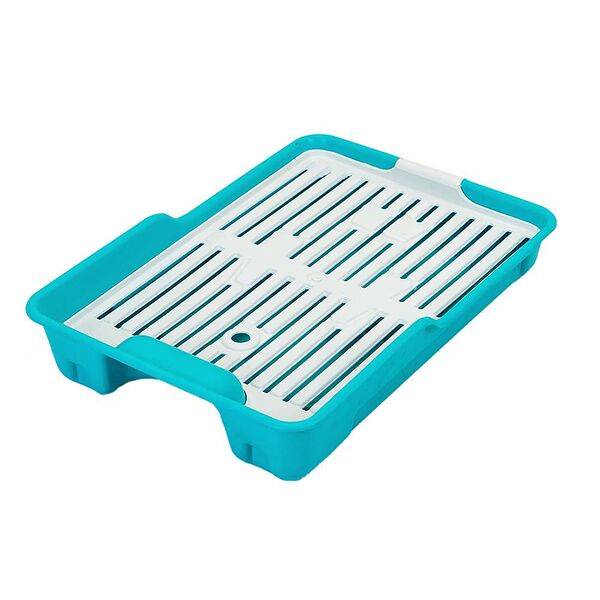 Туалет для кошек ХОРОШКА Евро с сеткой 40х26х7см голубой