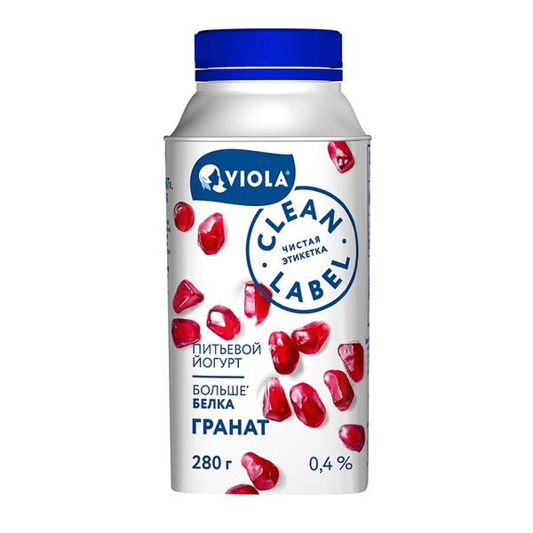 Йогурт питьевой Viola Clean Label гранат 0.4%, 280 г