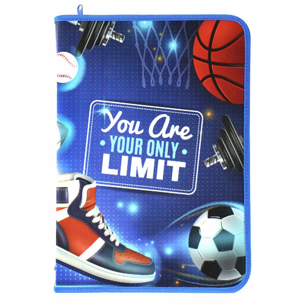 Папка для тетрадей А4 молния вокруг, пластик, ПМ-А4-04, ФЛАМИНГО И ПАЛЬМЫ