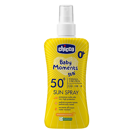 Chicco Спрей солнцезащитный 0+ Baby Moments Sun SPF50+ 150 мл