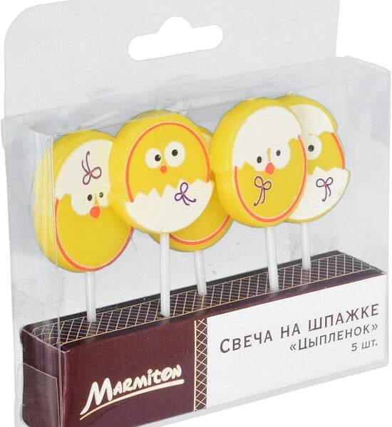 Свеча на шпажке Marmiton Цыпленок 3.5*3 см 5шт