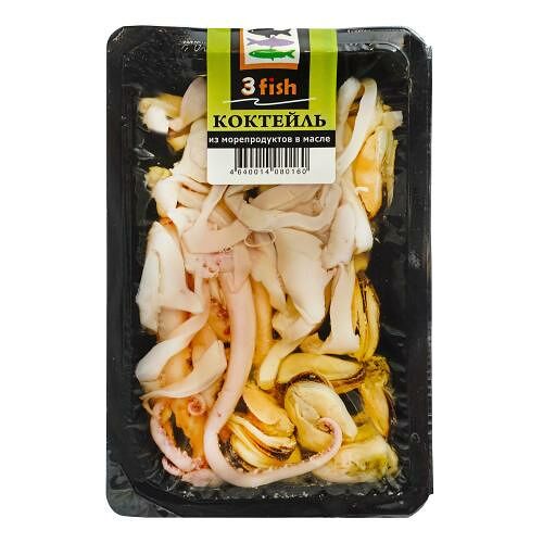 Коктейль из морепродуктов 3 Fish в масле, 150 г