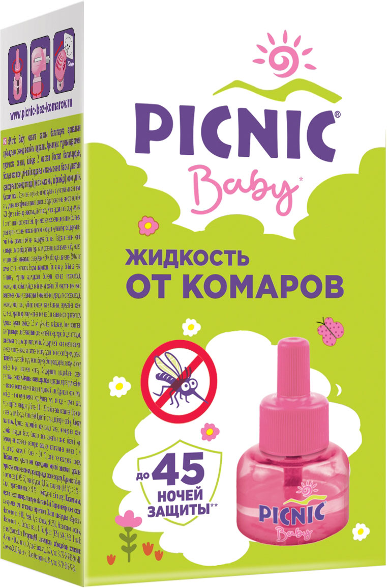 

Жидкость от комаров Picnic Baby с экстрактом ромашки 30 мл
