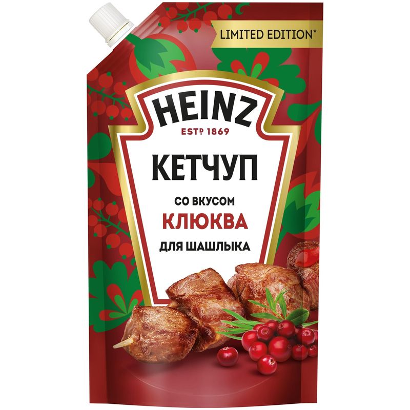 

Кетчуп Heinz для шашлыка со вкусом клюквы, 320г