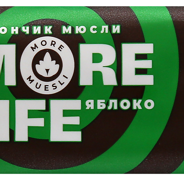 Батончик-мюсли MORE LIFE со вкусом яблока, с темной глазурью, 32г