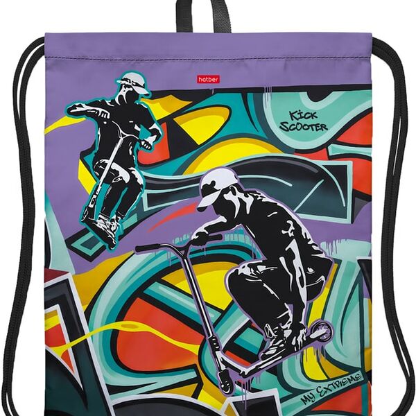 Мешок для сменной обуви Hatber Скейтпарк 41*49см