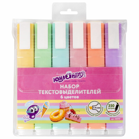 

Набор текстовыделителей ЮНЛАНДИЯ Colorstar pastel, 1–4мм, в ассортименте, Арт. 151717, 6шт