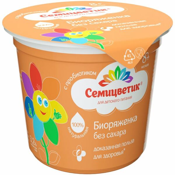 Ряженка Семицветик термостатная 3.2% 150г