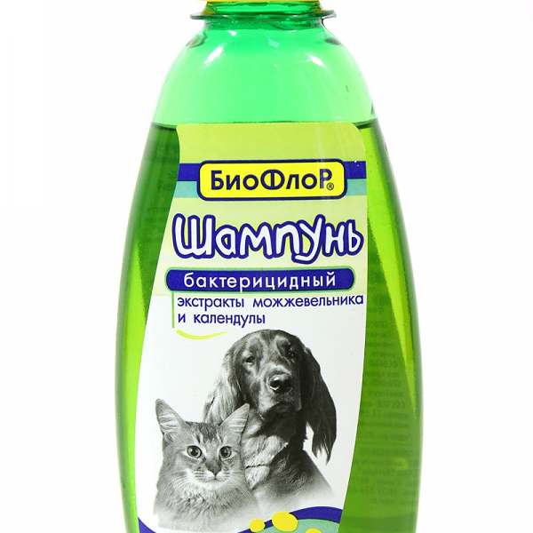 Шампунь для кошек и собак БиоФлор Бактерицидный, экстракты можжевельника и календулы, 245 мл