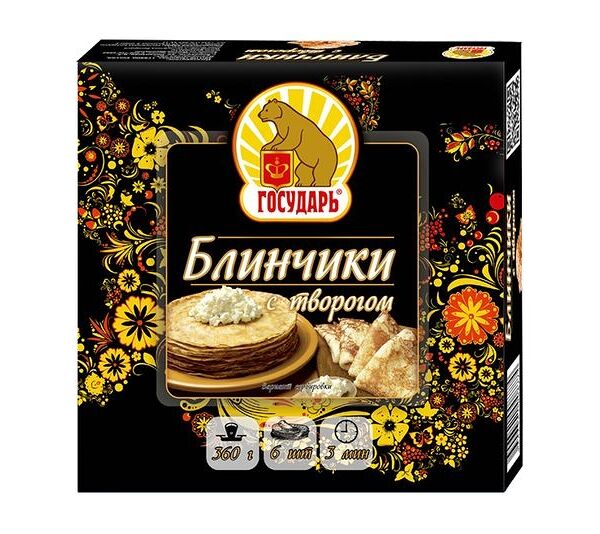 Блинчики Государь с творогом замороженные 360г