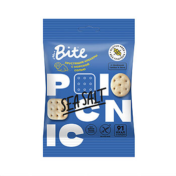 Крекеры безглютеновые Bite Picnic Sea Salt Морская соль (без сахара) 60г, Россия