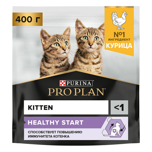 Сухой корм Pro Plan® для котят до года, с высоким содержанием курицы, Пакет, 400 г