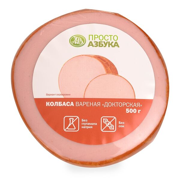 Колбаса варёная «Докторская» в синюге, «Просто Азбука»