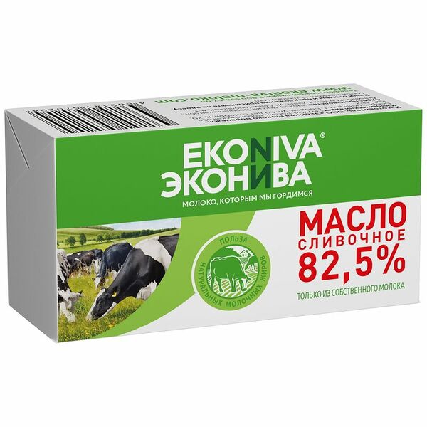 Масло сливочное Эконива Традиционное 82.5%, 180г