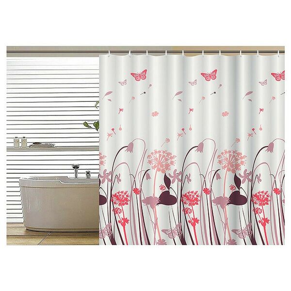 Занавеска для ванной комнаты Peva Бабочки, 180х180 см