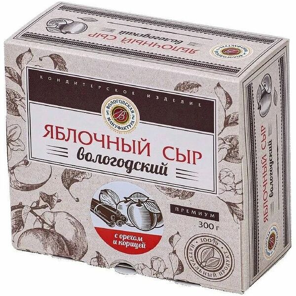 Яблочный сыр Вологодская мануфактура с орехом и корицей