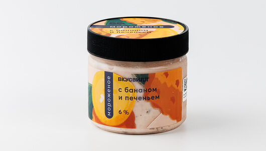 Мороженое с бананом и печеньем Продукт замороженный