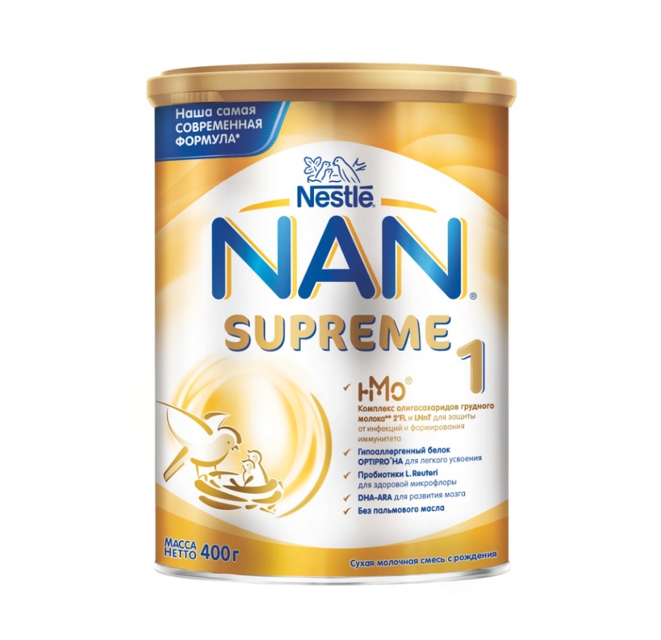 

Cухая молочная cмесь NAN Supreme c рождения 400 г
